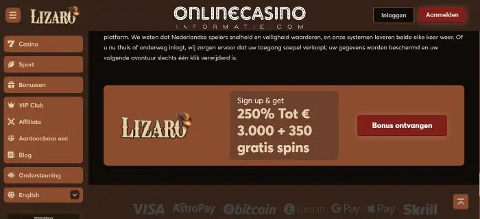 Lizaro online casino, casino lizaro